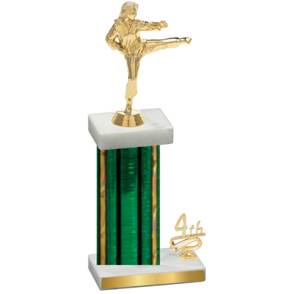 Accented Single Green Glacier Fourth Place Karate Trophy