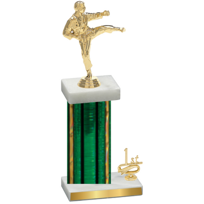 Accented Single Green Glacier First Place Karate Trophy