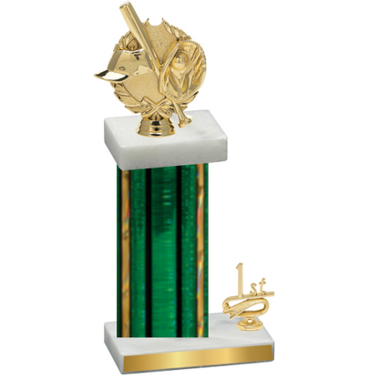 Accented Single Green Glacier First Place Baseball Trophy