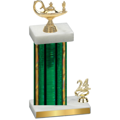 Accented Single Green Glacier Year Academics Trophy