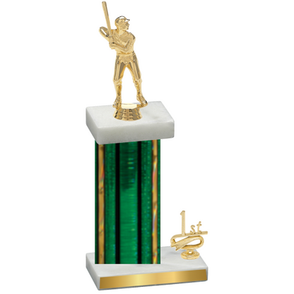 Accented Single Green Glacier First Place Baseball Trophy