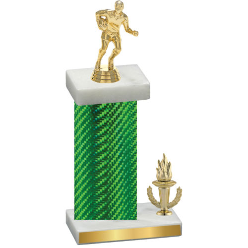 Accented Single Green Carbon Fiber Victory Rugby Trophy