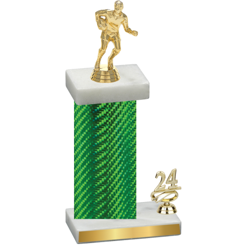 Accented Single Green Carbon Fiber Year Rugby Trophy