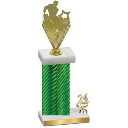 Accented Single Green Carbon Fiber Year Rugby Trophy