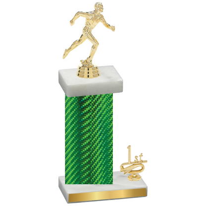 Accented Single Green Carbon Fiber First Place Running Trophy