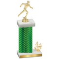 Accented Single Green Carbon Fiber Fourth Place Running Trophy