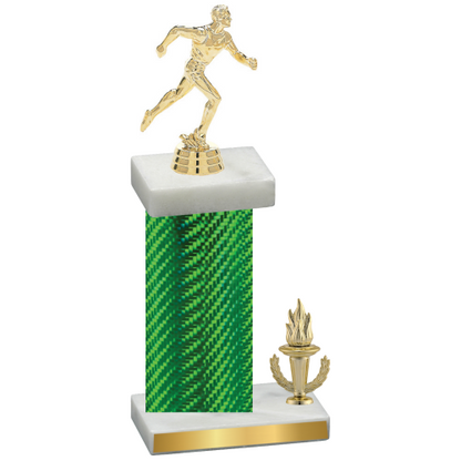 Accented Single Green Carbon Fiber Victory Running Trophy