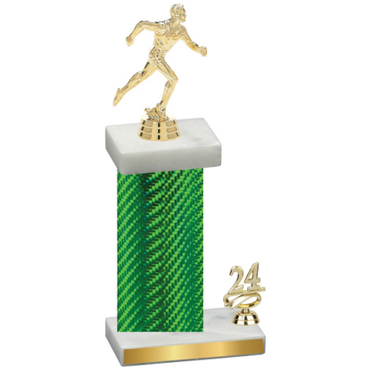 Accented Single Green Carbon Fiber Year Running Trophy