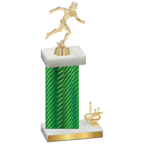 Accented Single Green Carbon Fiber First Place Running Trophy