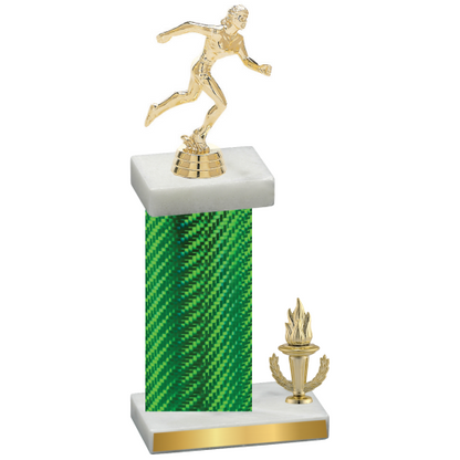 Accented Single Green Carbon Fiber Victory Running Trophy