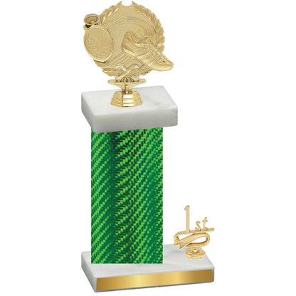 Accented Single Green Carbon Fiber First Place Running Trophy