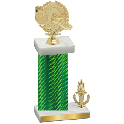 Accented Single Green Carbon Fiber Victory Running Trophy