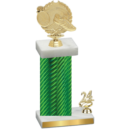 Accented Single Green Carbon Fiber Year Running Trophy