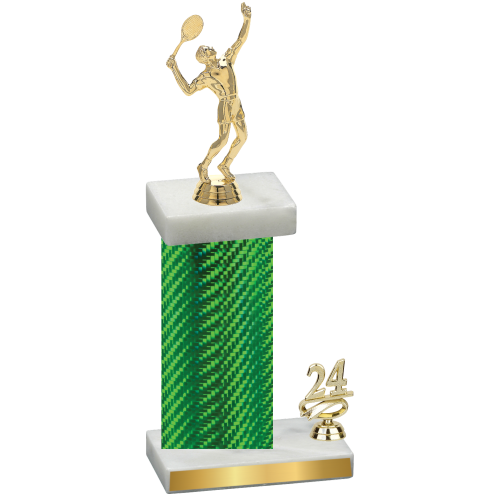 Accented Single Green Carbon Fiber Year Tennis Trophy