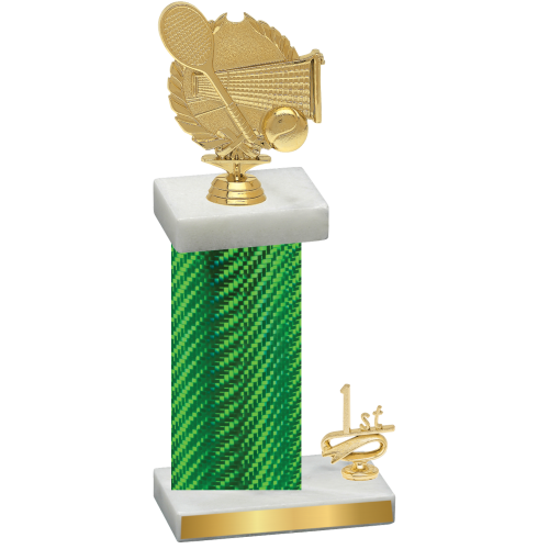 Accented Single Green Carbon Fiber First Place Tennis Trophy