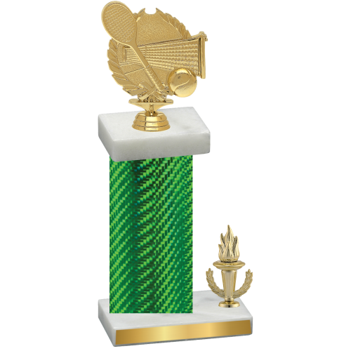 Accented Single Green Carbon Fiber Victory Tennis Trophy