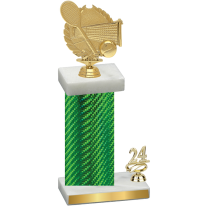 Accented Single Green Carbon Fiber Year Tennis Trophy