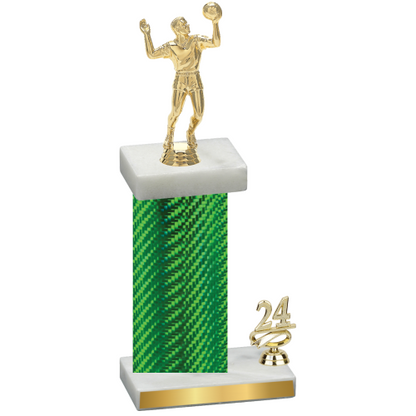 Accented Single Green Carbon Fiber Year Volleyball Trophy