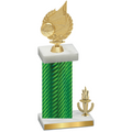 Accented Single Green Carbon Fiber Victory Volleyball Trophy