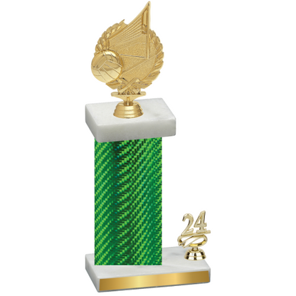 Accented Single Green Carbon Fiber Year Volleyball Trophy
