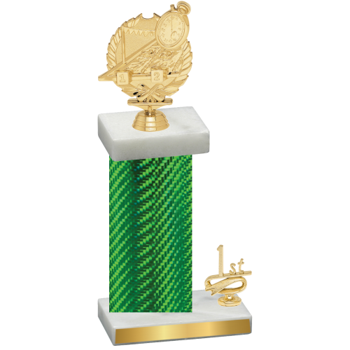 Accented Single Green Carbon Fiber First Place Swimming Trophy