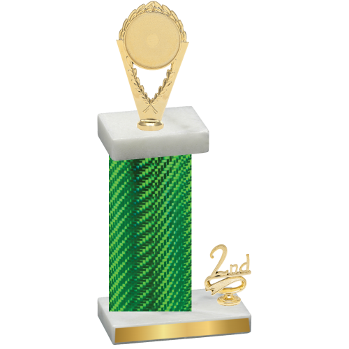 Accented Single Green Carbon Fiber Second Place Insert Trophy