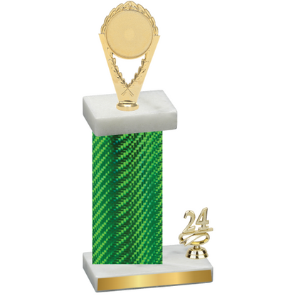 Accented Single Green Carbon Fiber Year Insert Trophy