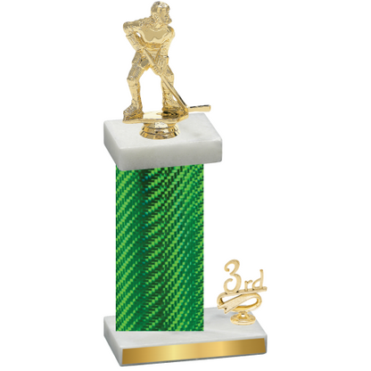 Accented Single Green Carbon Fiber Third Place Hockey Trophy