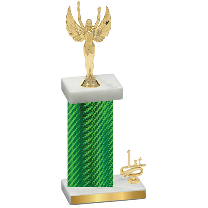 Accented Single Green Carbon Fiber First Place Victory Trophy