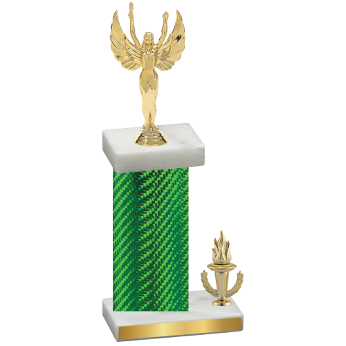 Accented Single Green Carbon Fiber Victory Victory Trophy