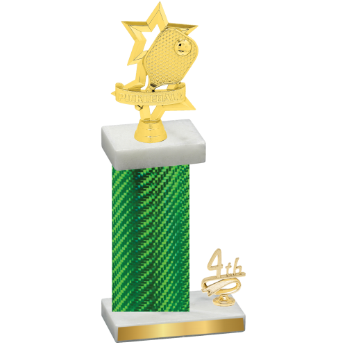 Accented Single Green Carbon Fiber Fourth Place Pickleball Trophy