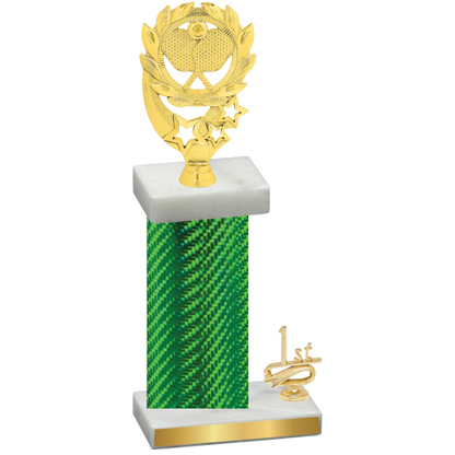 Accented Single Green Carbon Fiber First Place Pickleball Trophy