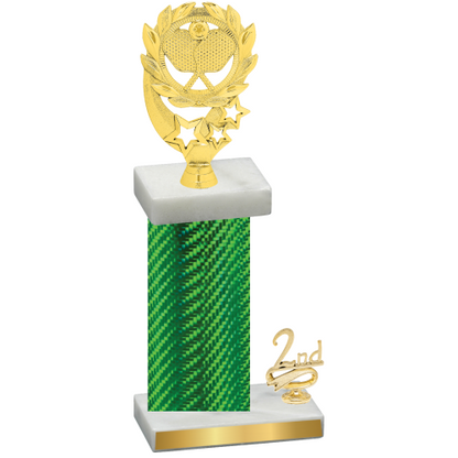 Accented Single Green Carbon Fiber Second Place Pickleball Trophy