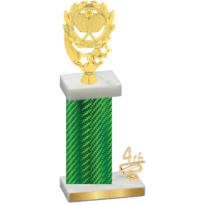 Accented Single Green Carbon Fiber Fourth Place Pickleball Trophy