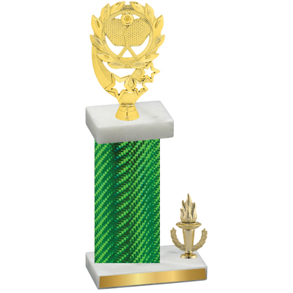 Accented Single Green Carbon Fiber Victory Pickleball Trophy