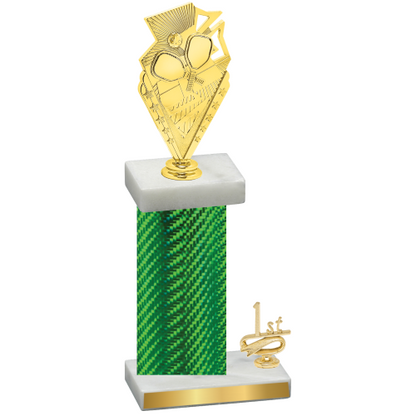 Accented Single Green Carbon Fiber First Place Pickleball Trophy