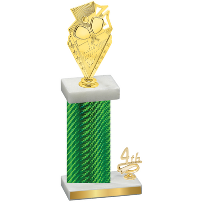 Accented Single Green Carbon Fiber Fourth Place Pickleball Trophy