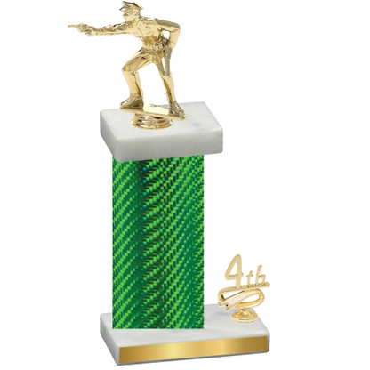 Accented Single Green Carbon Fiber Fourth Place Shooter Trophy