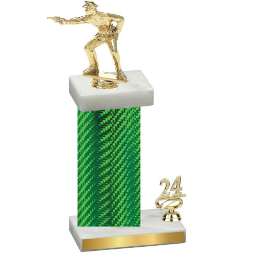 Accented Single Green Carbon Fiber Year Shooter Trophy