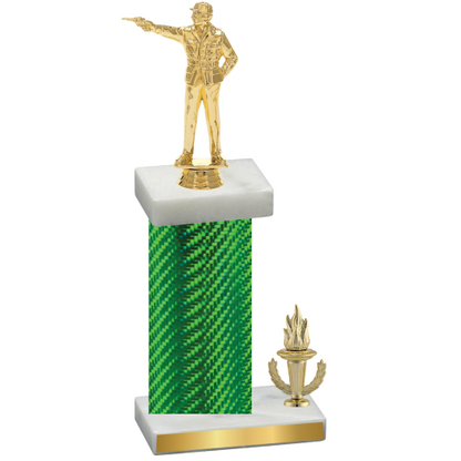 Accented Single Green Carbon Fiber Victory Shooter Trophy