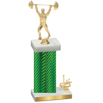 Accented Single Green Carbon Fiber First Place Weights Trophy