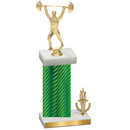 Accented Single Green Carbon Fiber Victory Weights Trophy