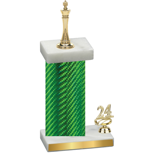 Accented Single Green Carbon Fiber Year Chess Trophy