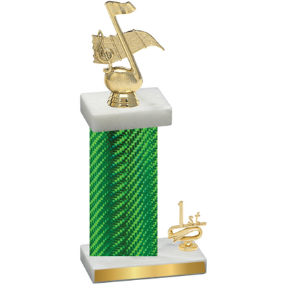 Accented Single Green Carbon Fiber First Place Music Trophy