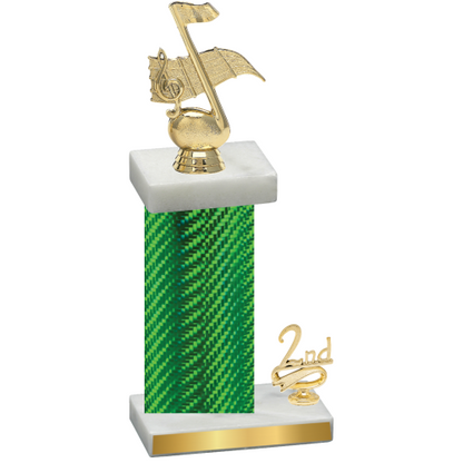 Accented Single Green Carbon Fiber Second Place Music Trophy