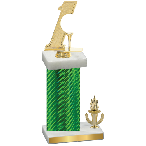 Accented Single Green Carbon Fiber Victory Golf Trophy