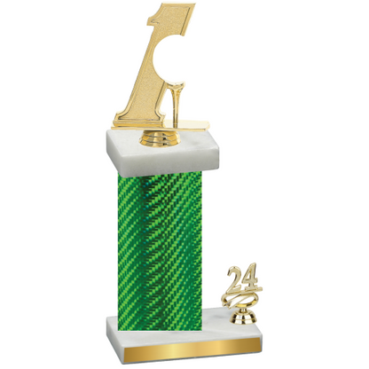 Accented Single Green Carbon Fiber Year Golf Trophy