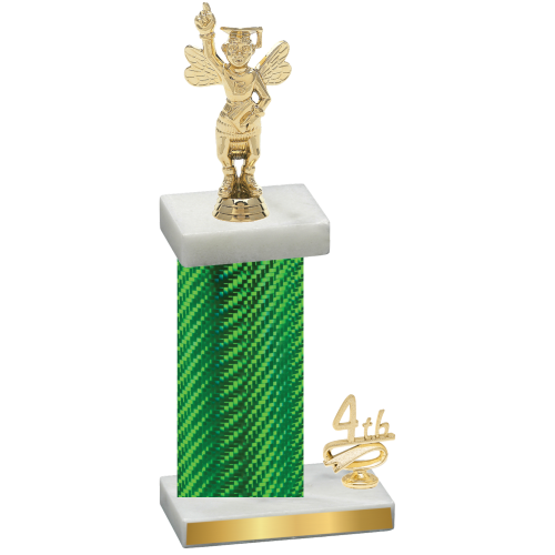 Accented Single Green Carbon Fiber Fourth Place Academics Trophy