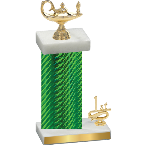 Accented Single Green Carbon Fiber First Place Academics Trophy