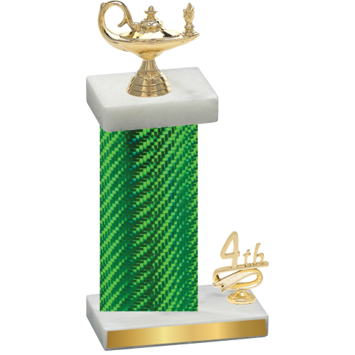Accented Single Green Carbon Fiber Fourth Place Academics Trophy